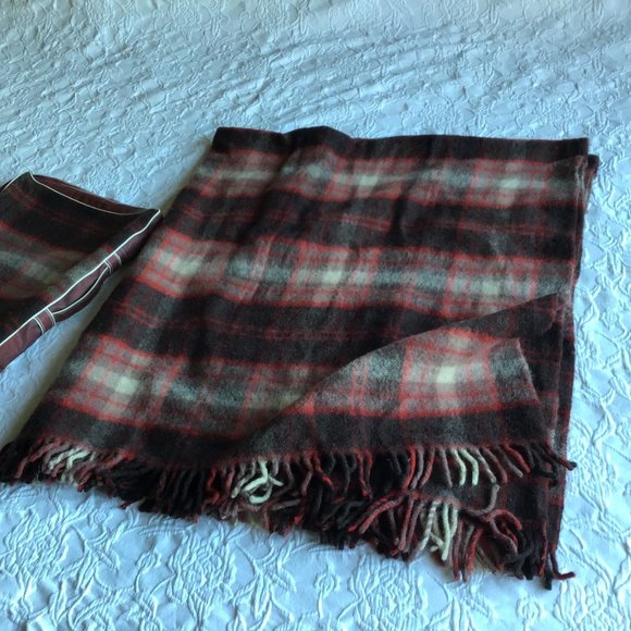 Eaton Haddon Hall Custom Wool Blanket / Travel Rug With Original Case Brown Tart - Picture 7 of 8